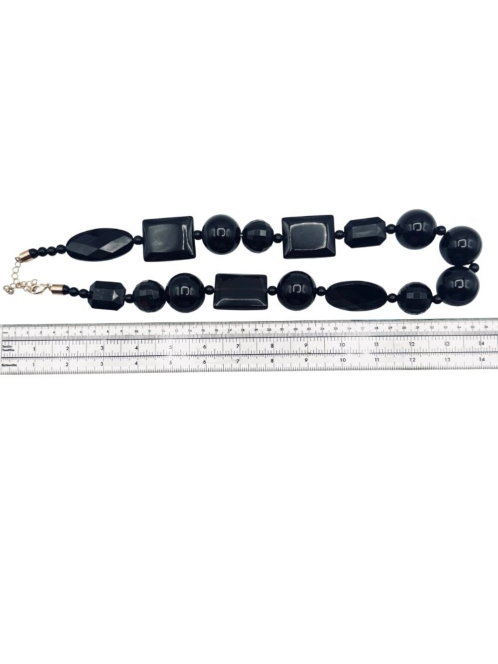 Chunky Black & White Glossy Bead Necklaces Statement Big Bold Acrylic 26" & 18" - Picture 4 of 11